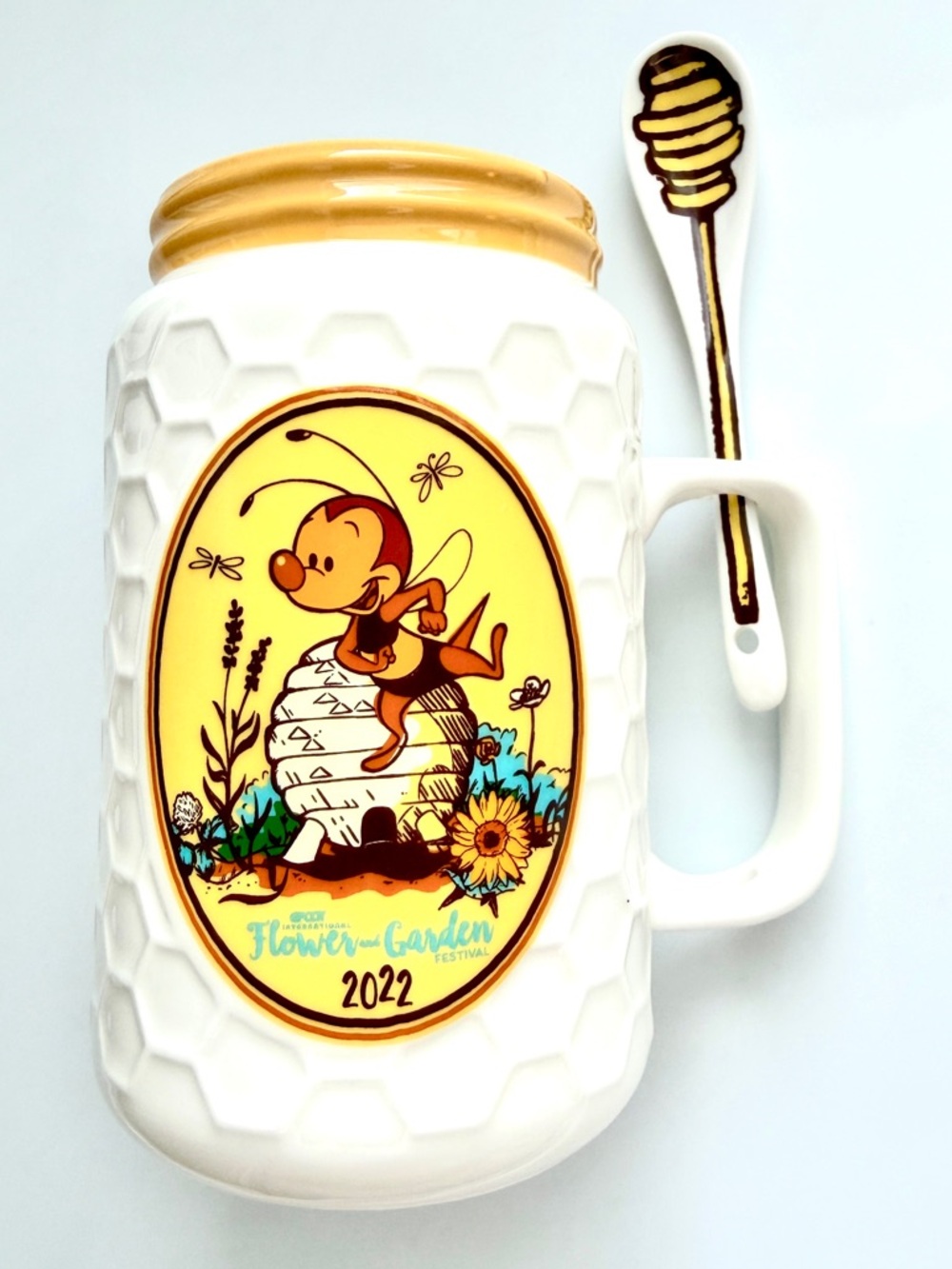 Disney Parks Epcot 2022 Flower & Garden Festival Spike the Bee Mug with Spoon